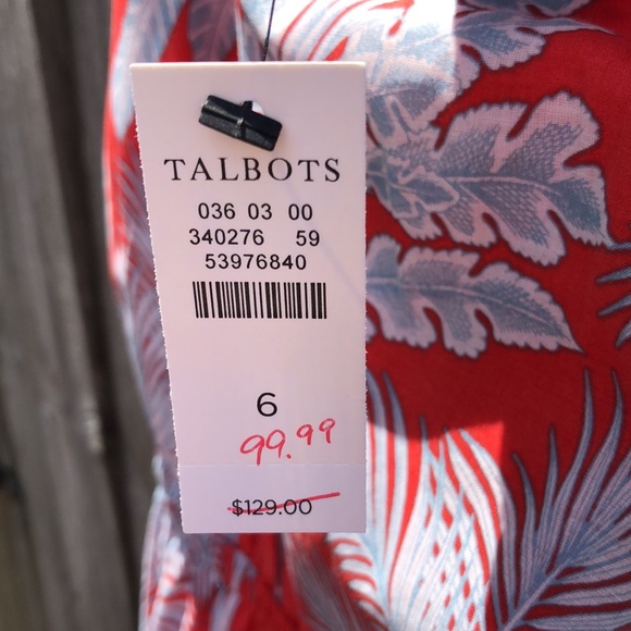 Talbots Oasis Palm Fit and Flare Voile Dress - Picture 6 of 9